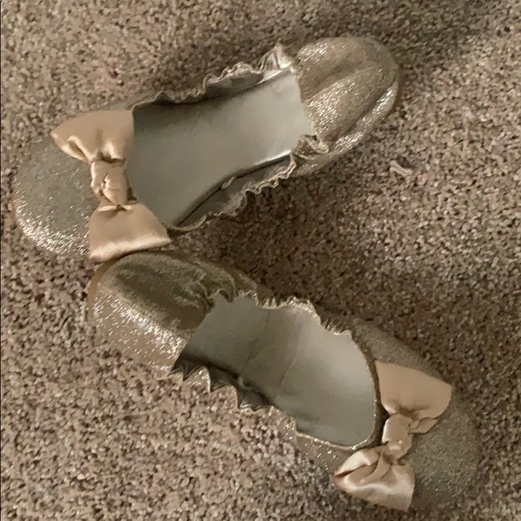 Gold Glitter Ballet Flats - Picture 3 of 4